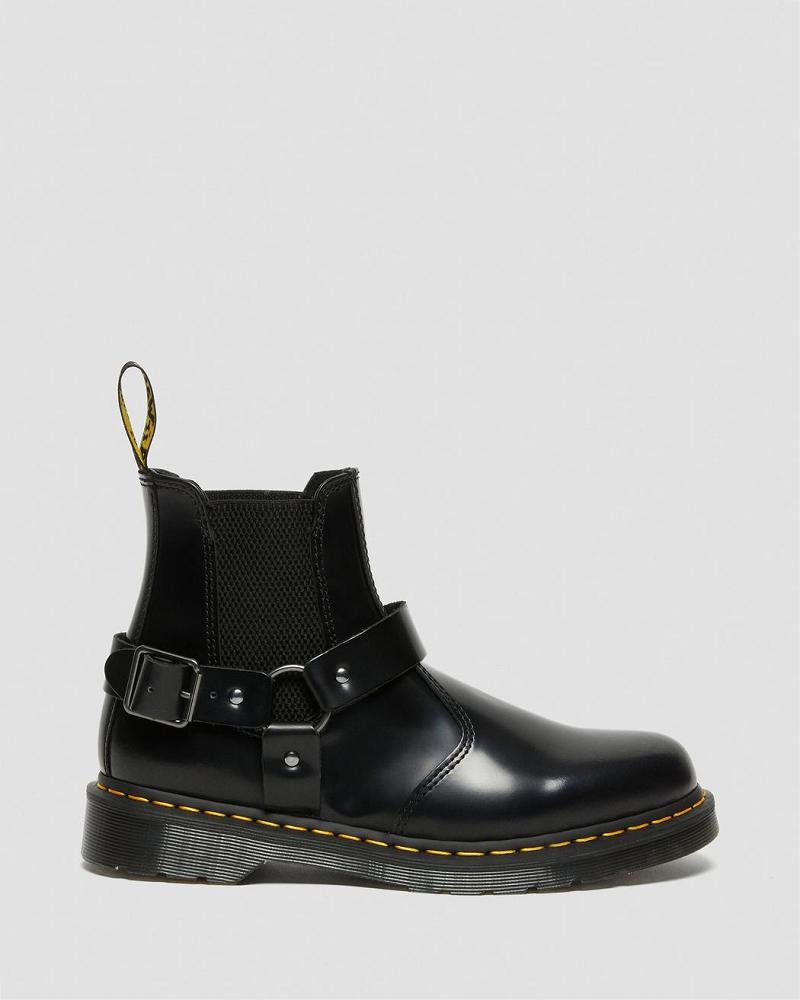 Dr Martens Wincox Smooth Leren Gesp Enkellaars Dames Zwart | NL 691BEX